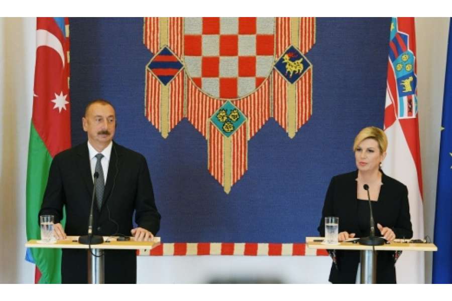 Azərbaycan və Xorvatiya prezidentləri mətbuata bəyanatlarla çıxış ediblər
